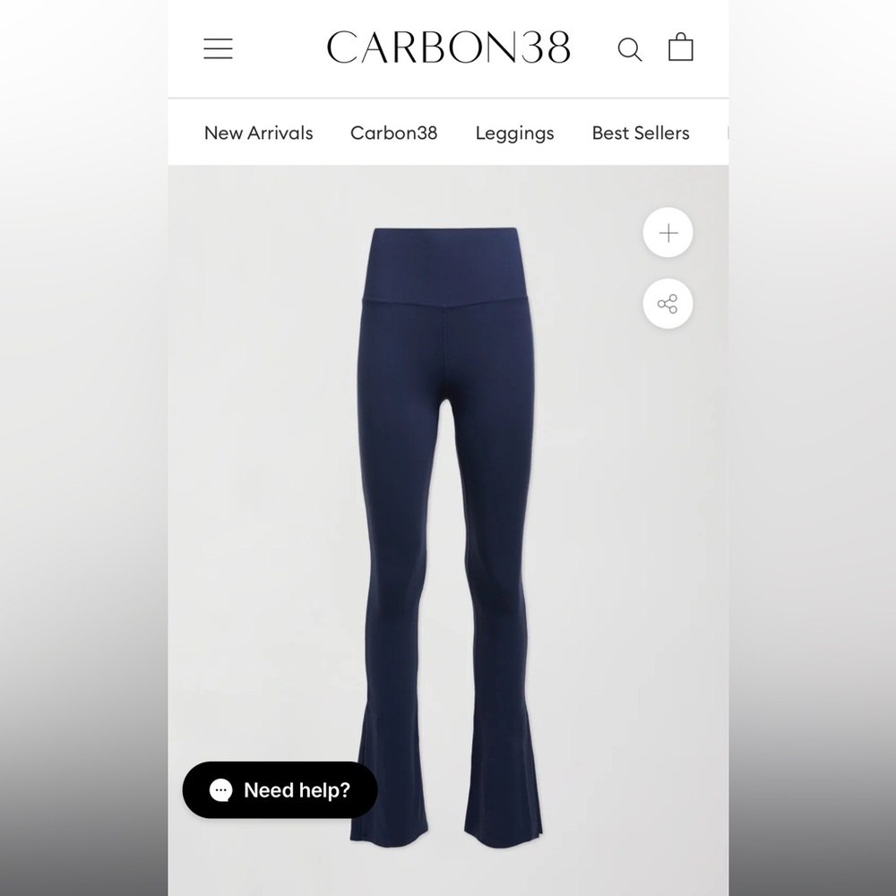 Carbon38 navy split bootcut leggings, NWT and never worn!
